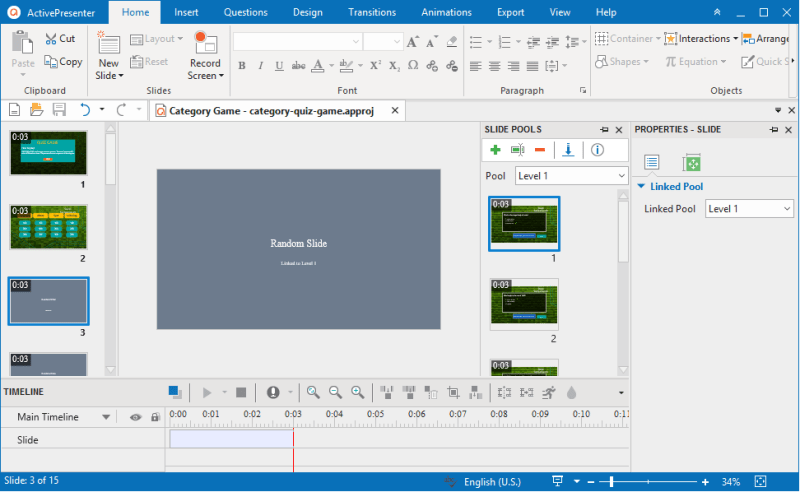 Create Random Questions Using Random Slides In Activepresenter 8 - Gradient Designs - Ultra HD Retina Collection