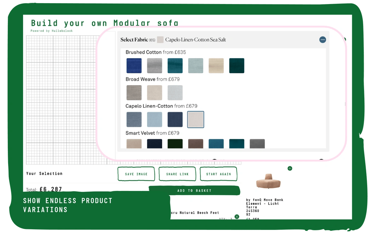 Modular furniture configurator