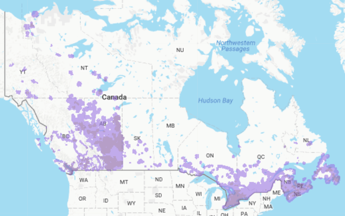 Telus Area Coverage Total Solution Telus Coverage Map 4G LTE 