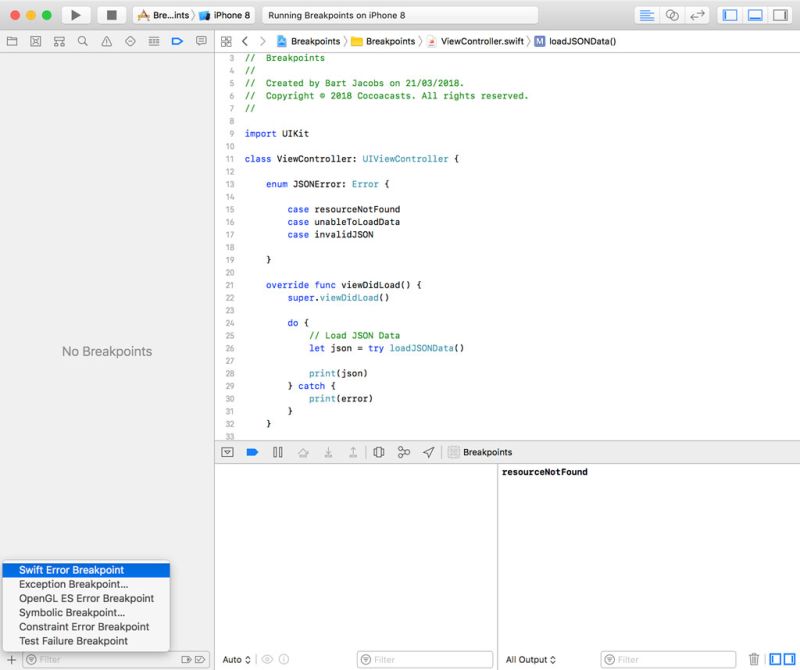 Debugging Basic Breakpoints In Xcode Swift Basics Ios Development - Best Space Wallpapers in Retina