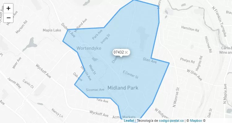 Midland Park New Jersey ZIP Code United States 07432.
