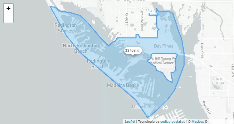 Mapa De Redington Florida 33708.webp