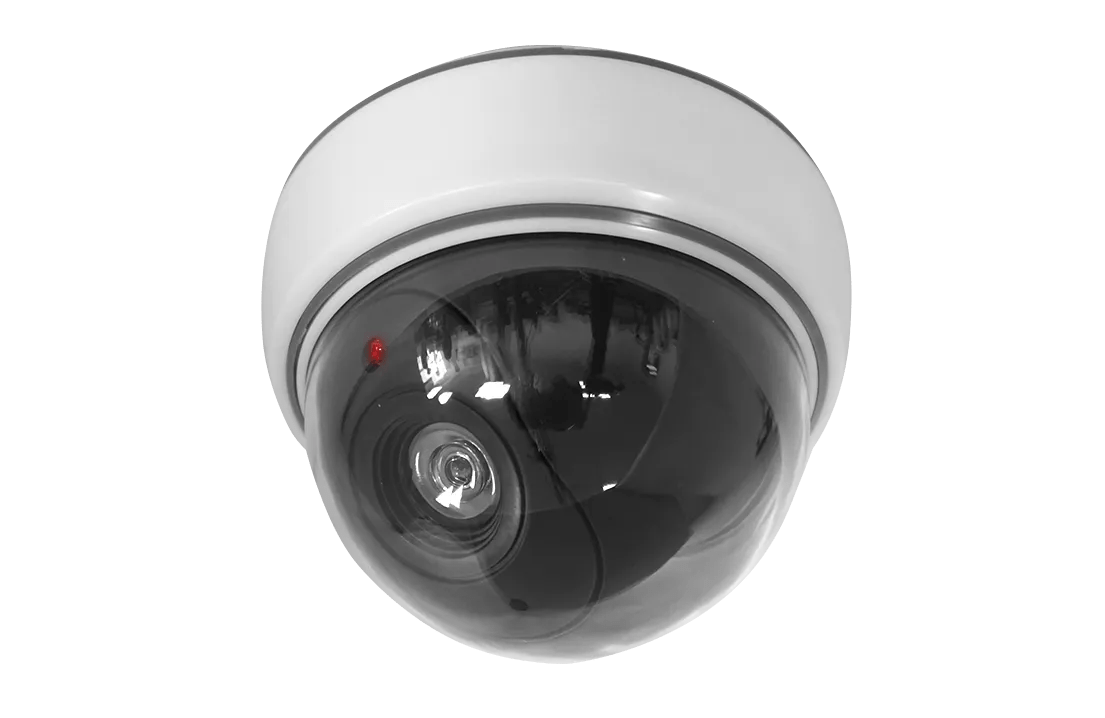 Dummy dome style cctv camera with red led