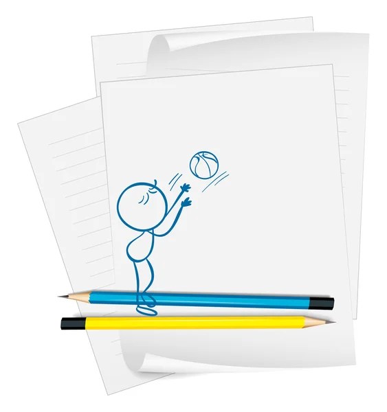 Bola de papel vectorial hoja arrugada con dibujo de dibujos animados se . Vectores De Stock Sin Royalties De Quadrilatero
