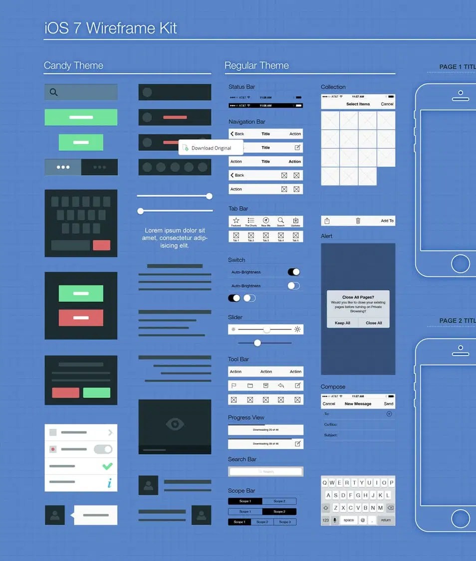 Mobile Wireframe Kit Psd Wireframes Css Author - Geometric Designs - Perfect Full HD Collection