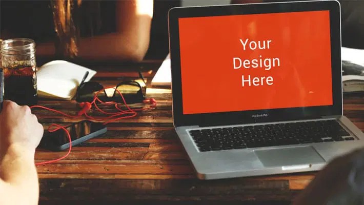 Realistic Macbook Workspace Mockup Css Author - Download Elegant Dark Pattern | 4K