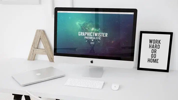 Workspace Mockup Imac Template Css Author - Creative City Wallpaper - 8K