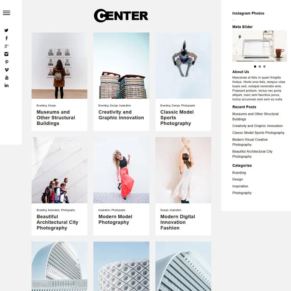 Creative Wordpress Blog Themes - Light Image Collection - 4K Quality