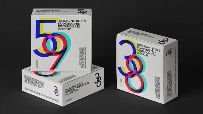 Packaging Psd Square Boxes Mockup Set Css Author - Minimal Textures - Modern Mobile Collection