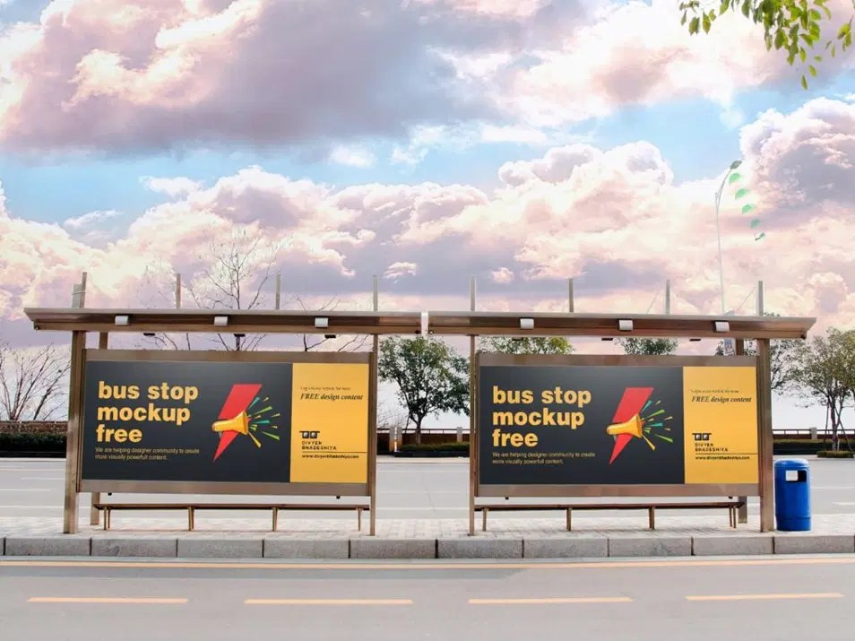 There is free bus stop billboard banner mockup specially for advertisement. Bus Stop Mockup Psd Css Author