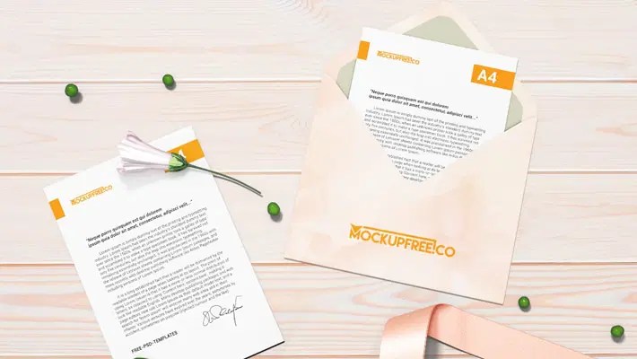 Envelope Mockup Psd Css Author - Minimal Texture Collection - High Resolution Quality