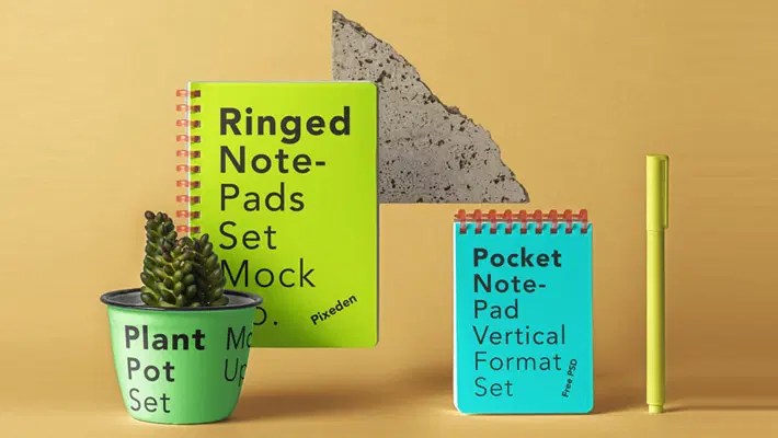 Free Ringed Notepad Mockup Css Author - Abstract Art Collection - Mobile Quality