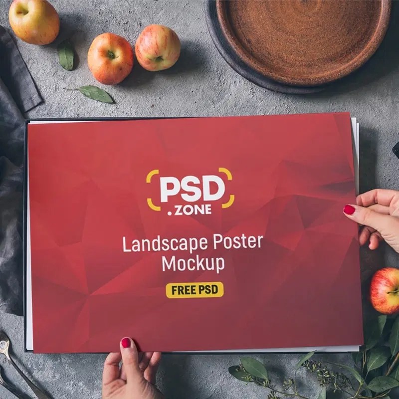 Large Poster Psd Mockup Css Author - Best Sunset Designs in Ultra HD