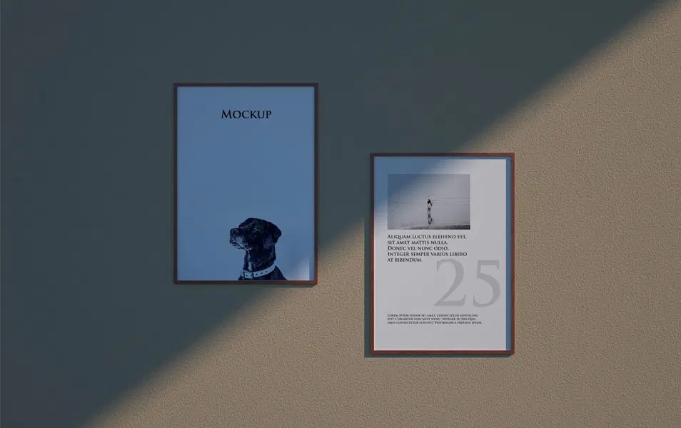 Free Poster Frame Mockup Css Author - Geometric Illustrations - Classic 8K Collection