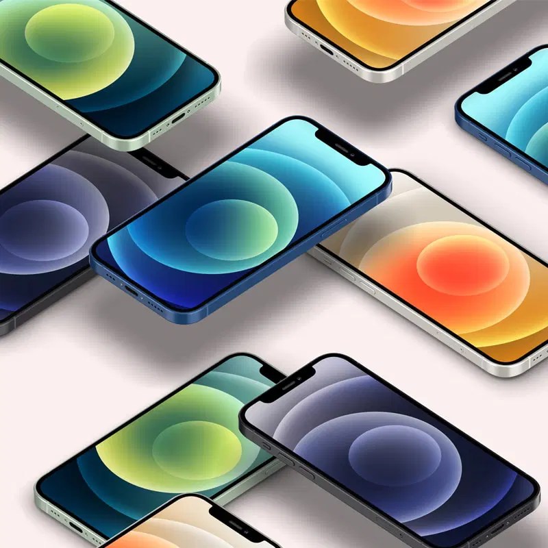 Psd Iphone 12 Mockup Set Css Author - Gradient Pictures - Classic HD Collection