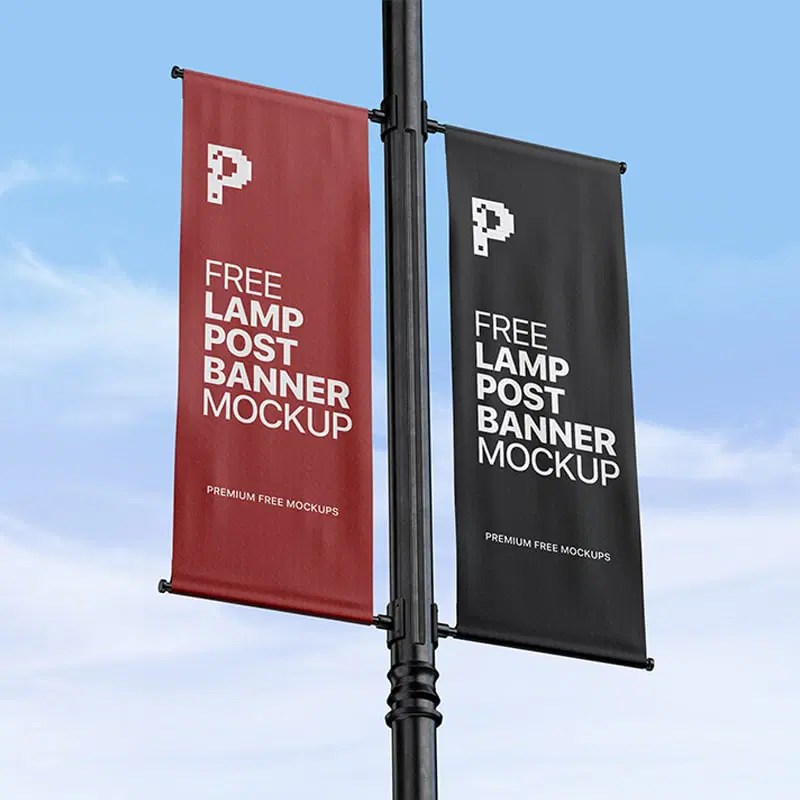 Very simple edit with smart layers. Free Lamp Post Banner Mockup Css Author