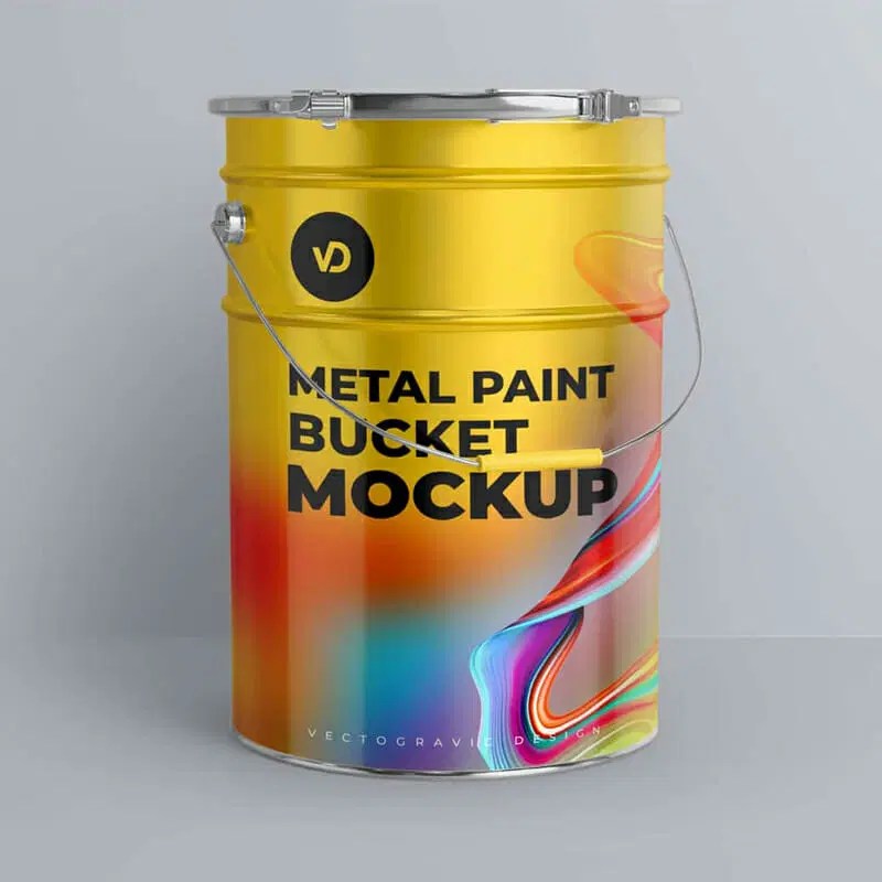 Photo Paint bucket mockup 3d template. Paint Bucket Archives Css Author