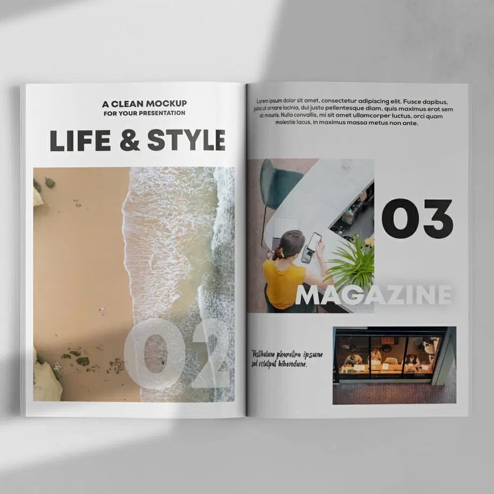 Opened Magazine Mockup Css Author - Premium Abstract Background Gallery - 8K