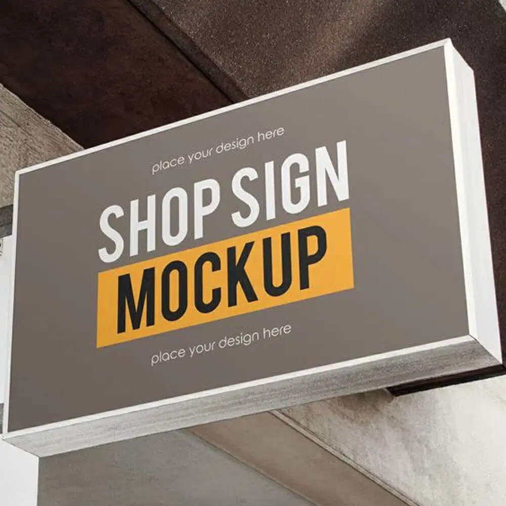 Unblast presents a large collection of symbols and logo design mockups to choose from. Free Shop Sign Logo Mockup Css Author