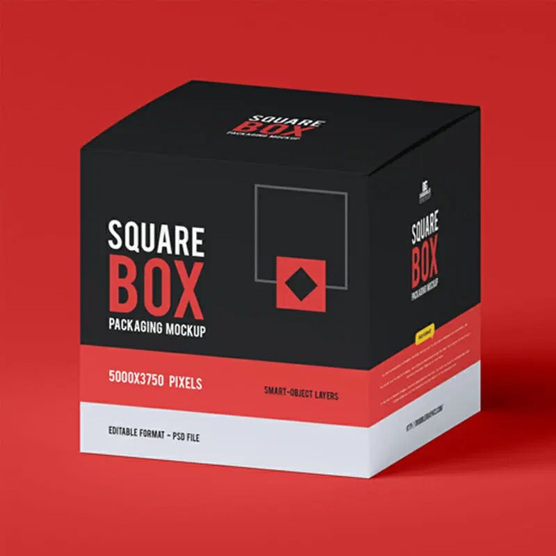 Free Square Box Packaging Mockup - Best Minimal Designs in Mobile