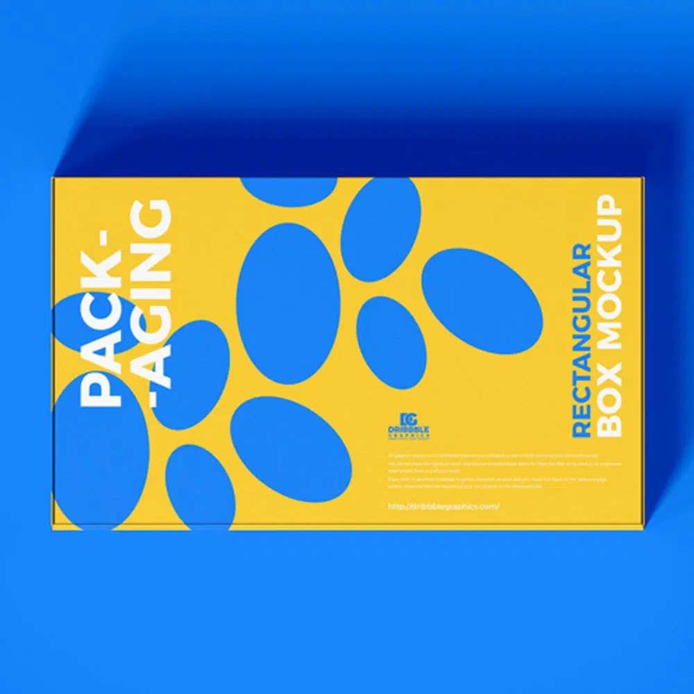 Premium Psd Wide Rectangular Box Packaging Psd Mockup - Space Texture Collection - Desktop Quality