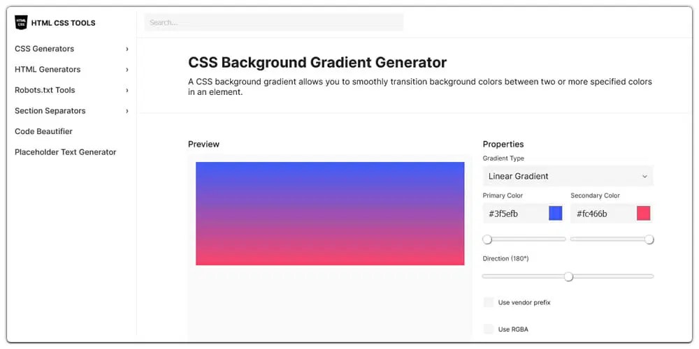 The Top Free Css Gradient Generators Css Author