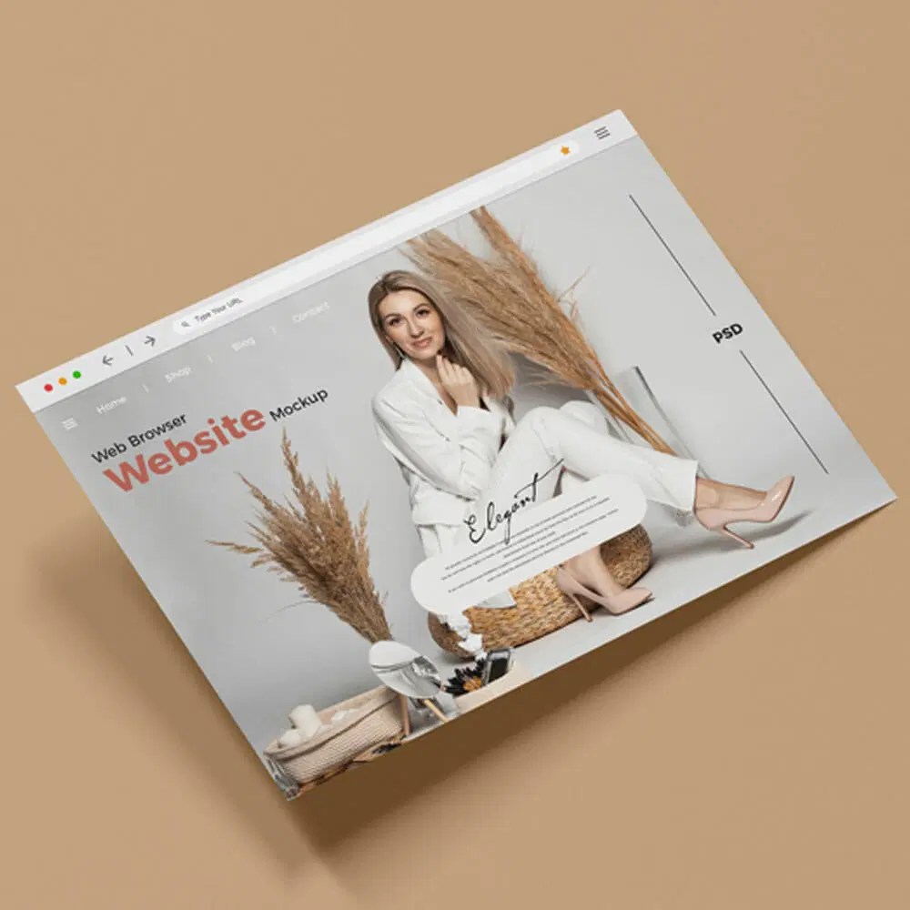 Free Browser Psd Mockup Css Author - Light Image Collection - High Resolution Quality