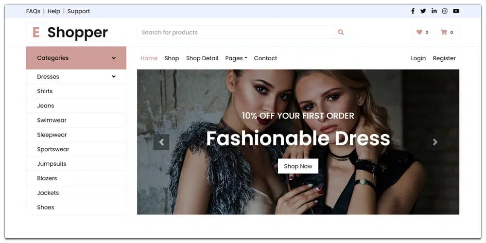 Free Ecommerce Bootstrap Templates Css Author