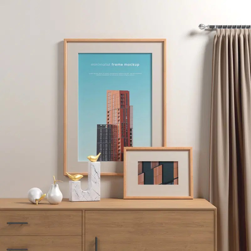 Minimalist Frame Mockup - Premium Mountain Art - High Resolution