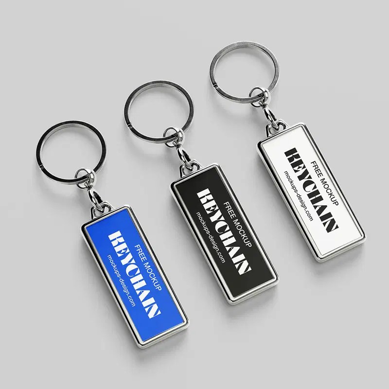 Rectangle Keychain Mockup Psd - Beautiful Dark Image - 4K