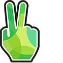 Green Victory Hand Cursor Custom Cursor - High Resolution Light Textures for Desktop