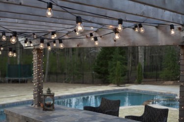 string lights patio outdoor deck hanging lighting pattern gazebo hang pergola pool pergolas garden space outdoors yard globe ways romantic