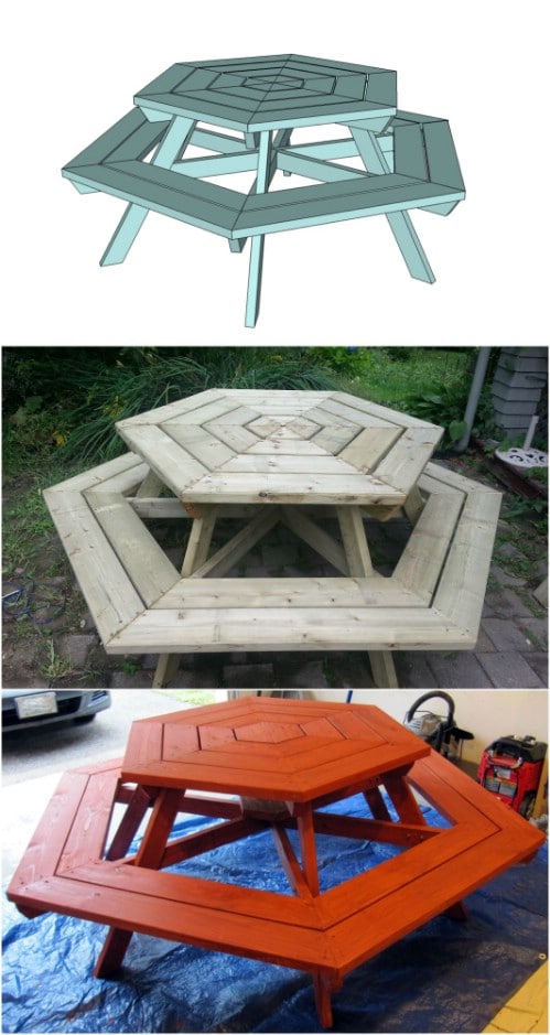 18 Rustic Diy Picnic Tables For An Entertaining Summer Free Plans Diy Crafts