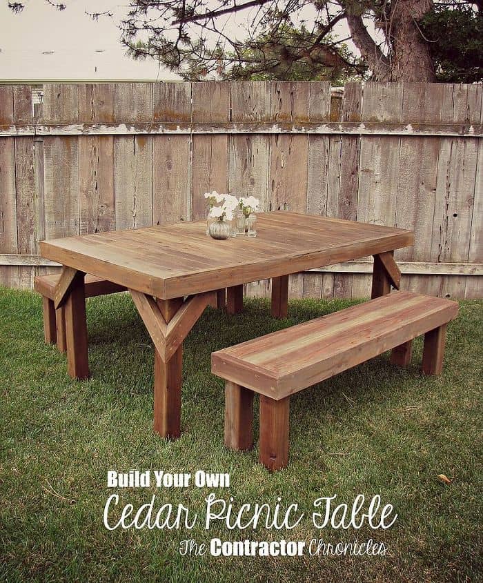 15 Fantastic Picnic Table Plans For Backyard