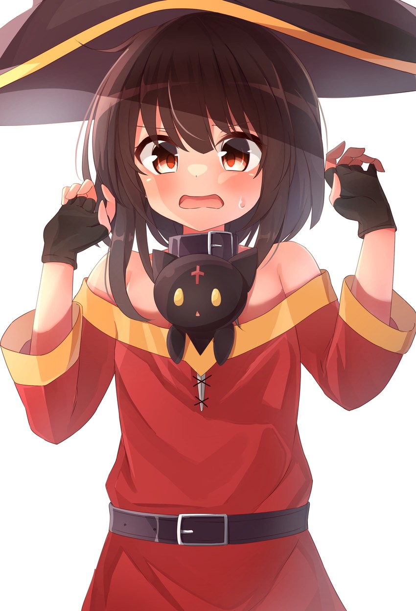 Her hair buns are so cute! Megumin And Chomusuke Kono Subarashii Sekai Ni Shukufuku Wo Drawn By Tsukimi Rivia Danbooru