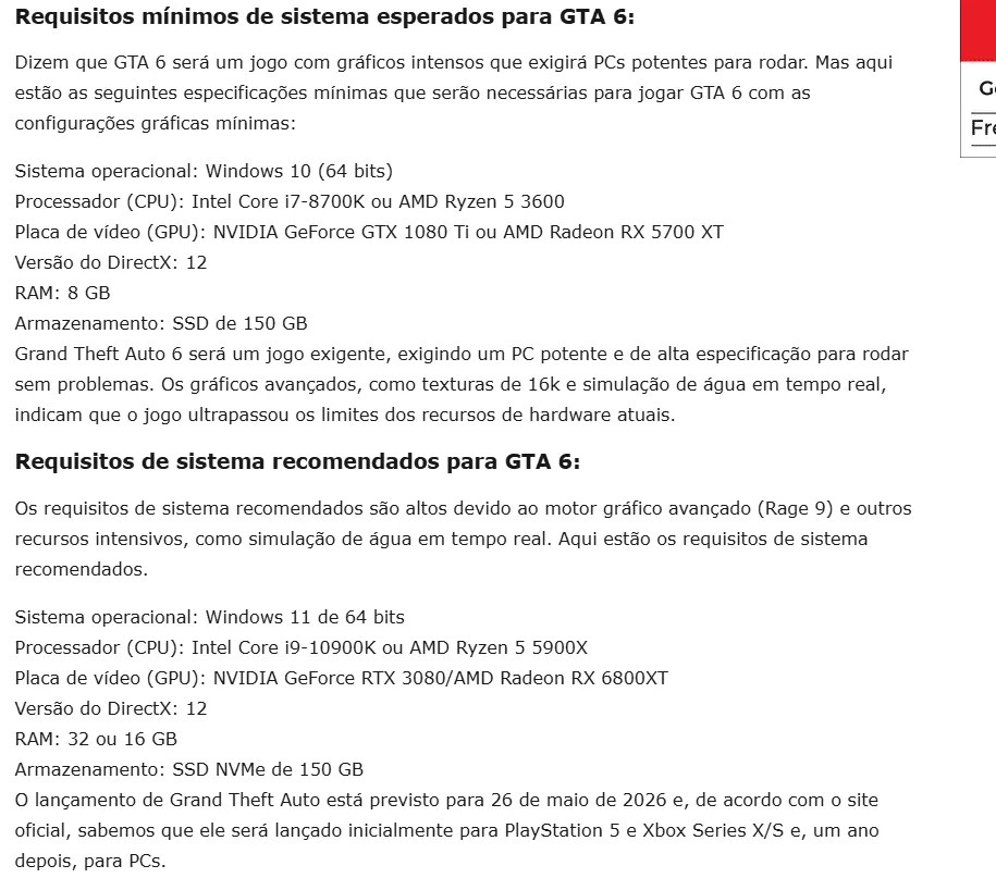 Configura O Ideal De PC Para Rodar GTA 6 Guia Completo 4Gamers Image 198 