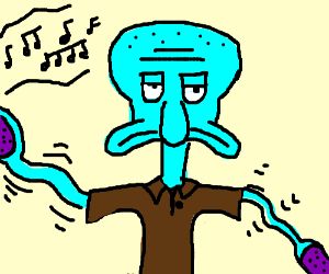 Squidward Dancing Drawception - Classic Space Picture - Mobile