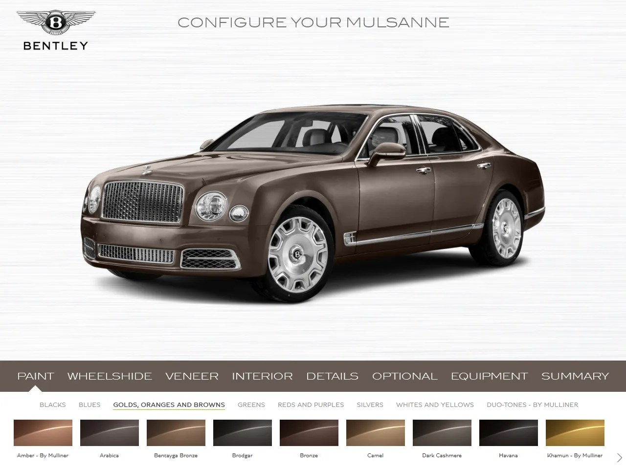 Daily Ui 033 Bentley Mulsanne Car Configurator By Nabil Mir