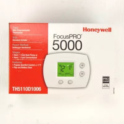 The brand features many home and commercial appliances. Focuspro 5000 Series 1 Heat 1 Cool Non Programmable Digital Thermostat With Standard Display East Coast Metal Distributors