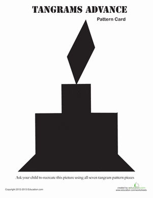 tangram candle worksheet education com