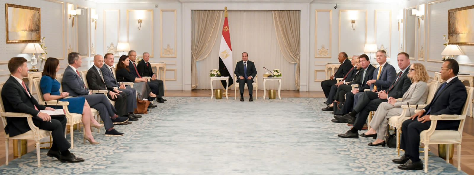 الرئيس السيسي خلال لقائه وفدا من الكونجرس الأمريكي 