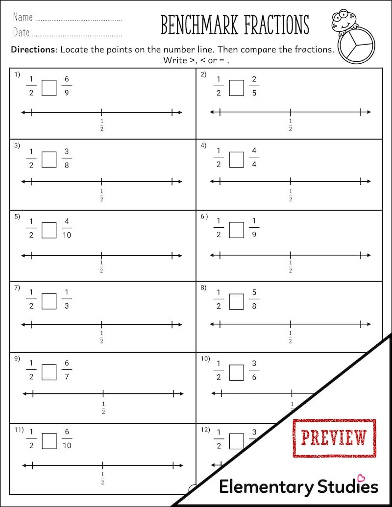 4th grade comparing fractions worksheets