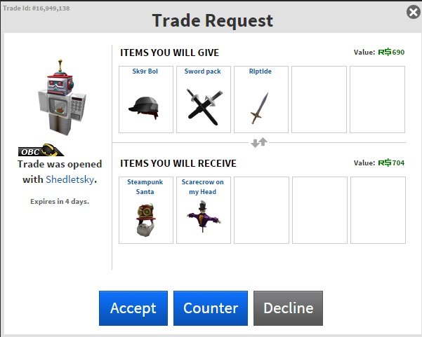 How To Trade With Other Players In Roblox Initiate A Trade 