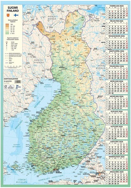 Etra Balti As Wall Calendar Map Calendar 2026 590x850mm Colored Mad 600