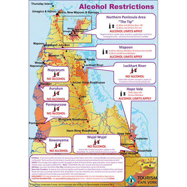 wallpapers Alcohol Restrictions Qld Map the cape