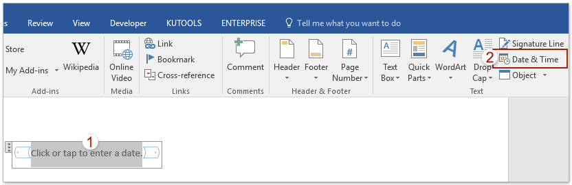 How To Insert Date Picker Showing Current Date Default In Word 