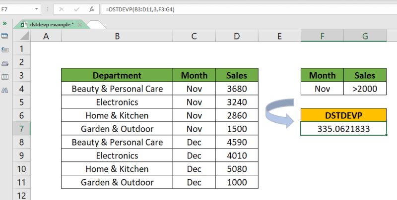 How To Use Dstdevp Function In Excel 2 Suitable Examples - Download Classic Geometric Illustration | Ultra HD