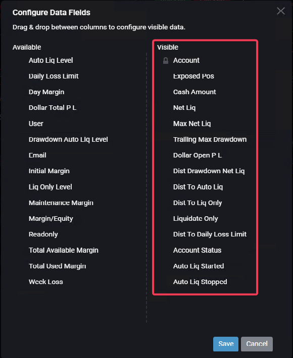 How to track your account using tradovate's built-in account module