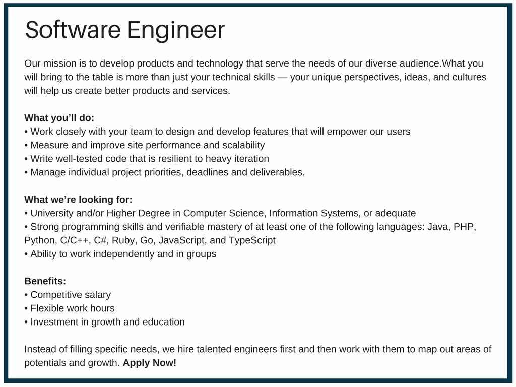 Resume tips for specific fields. Software Programming Job Description - Free Resume Templates
