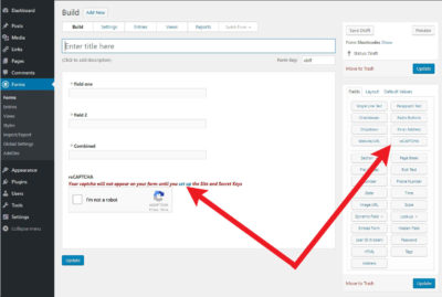 29/06/2020 · once added, your recaptcha keys into the respective input fields. How To Add A Captcha To Wordpress Contact Forms Formidable Forms